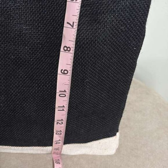 NWT "THE TOTE BAG" Shop Local Jute Canvas Black & Tan Shoulder Bag - Picture 8 of 10